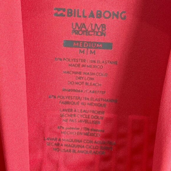NEW Billabong Womens Medium Coral UPF 50 Rashguard Core Loose Fit Short Sleeve - Picture 3 of 7